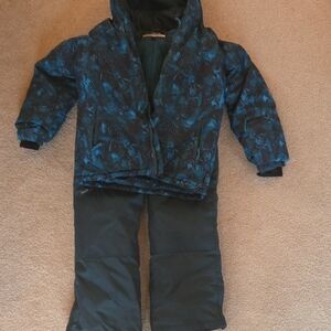 Kamik Blue and Green  Kids Jacket & Bib Set